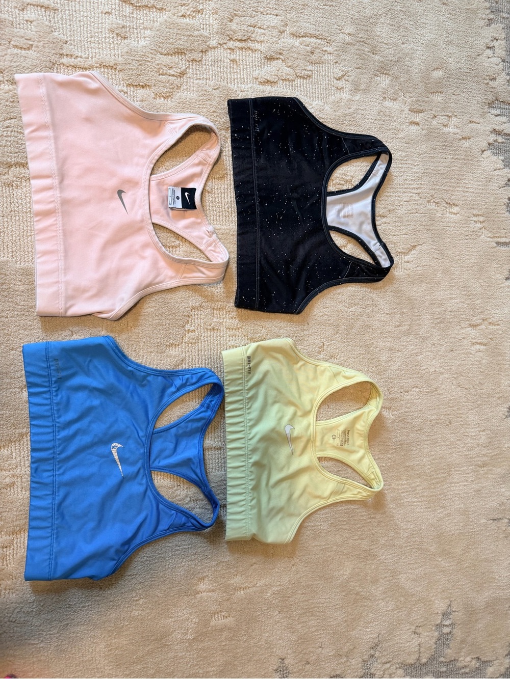 Nike Pro Multi-Color Athletic Training Tops - Pink, Black, Blue, Yellow